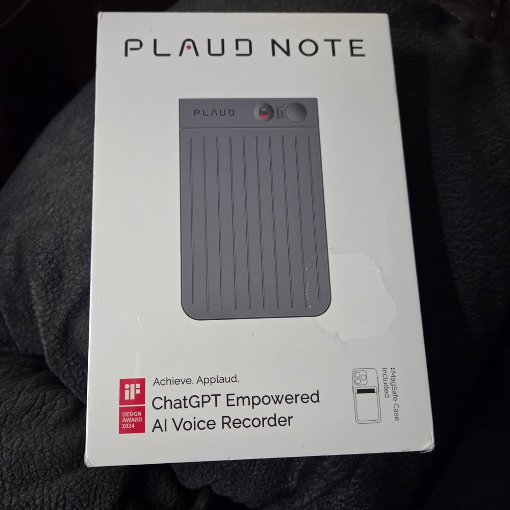 PLAUD NOTE AI Voice Recorder ChatGPT Empowered 64GB Black NB-100 MagSafe Case